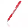 Pentel Hybrid Gel Grip Retractable Gel Pen - Red Ink - 0,7 mm Medium Point - Transparent Barrel - Metal Clip