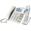 Geemarc DECT595 COMBI laidinis telefonas su sekretore, laisvų rankų režimu, optiniu skambučio signalizavimu, tinkamas klausos aparatams, įskaitant avarinį siųstuvą (DECT595_COMBI_WH_VDE)