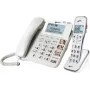 Geemarc DECT595 COMBI laidinis telefonas su sekretore, laisvų rankų režimu, optiniu skambučio signalizavimu, tinkamas klausos aparatams, įskaitant avarinį siųstuvą (DECT595_COMBI_WH_VDE)