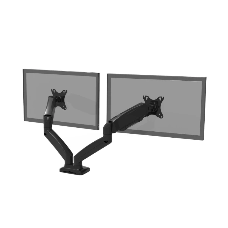 PORT Designs PORT Connect Reguliuojamas Dviejų Monitorių Laikiklis - 2 Ekranams iki 32 inch - Stalo Spaustuvas/Anga - Juodas