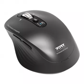 PORT Designs PORT Connect Professional BUSINESS įkraunama belaidė pelė – optinė, 6 mygtukai, 2,4 GHz, Bluetooth, USB imtuvas, juoda