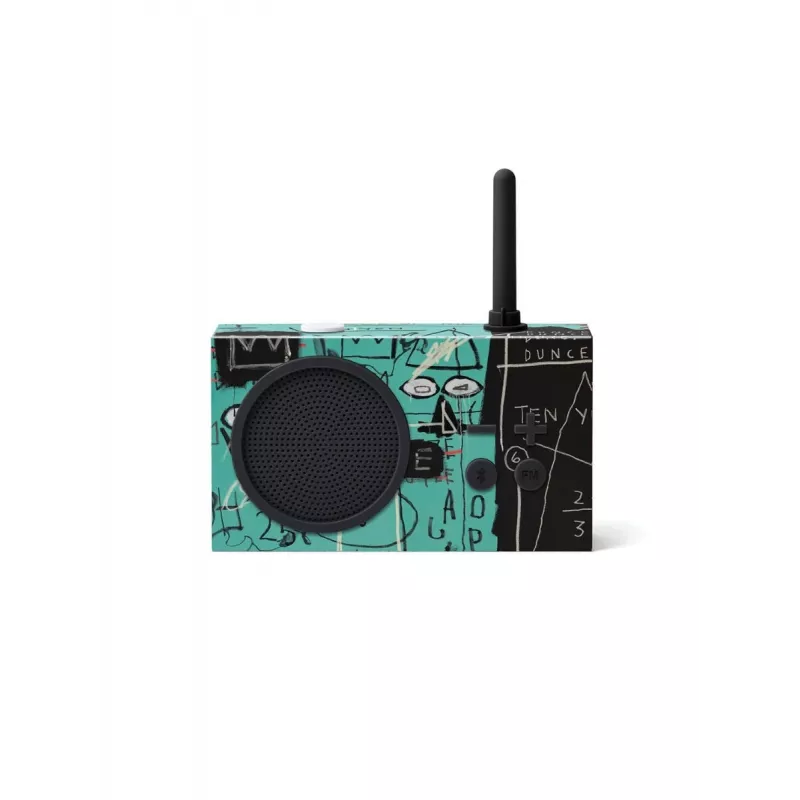 Lexon Tykho 3 X JMB Radijo Bluetooth Nešiojamas FM Radijas su Basquiat Meno Kūriniu, Juoda
