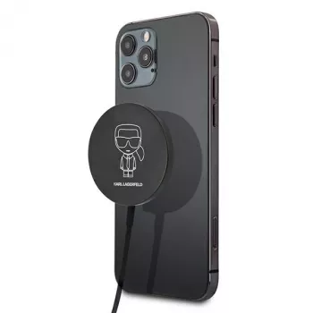 Karl Lagerfeld MagSafe belaidis įkroviklis 15W juodas