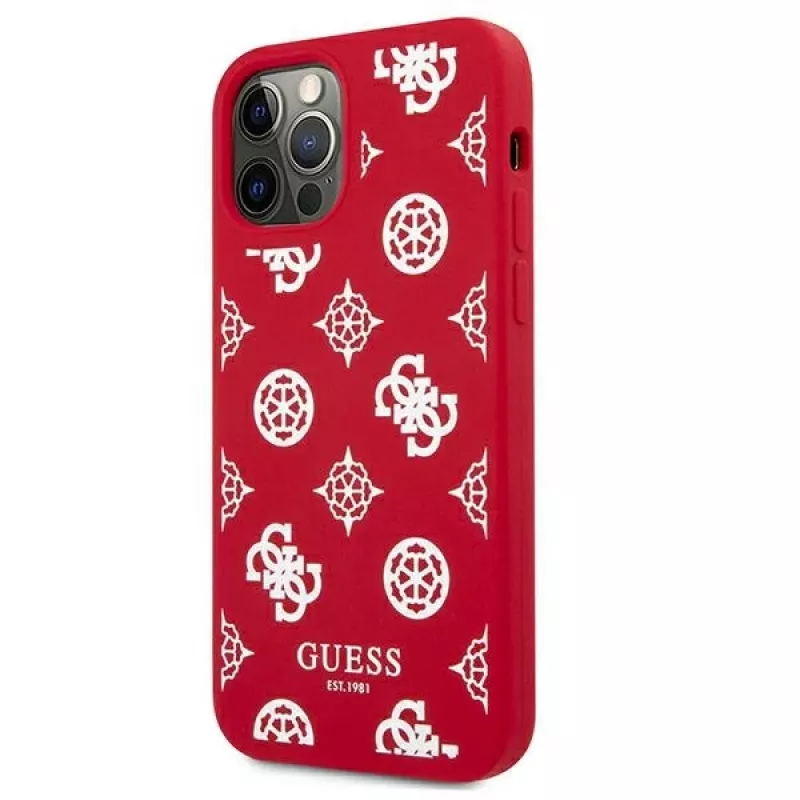 Guess GUHCP12LLSPEWRE iPhone 12 Pro Max 6,7 inch Raudonas kietas dėklas „Peony Collection“