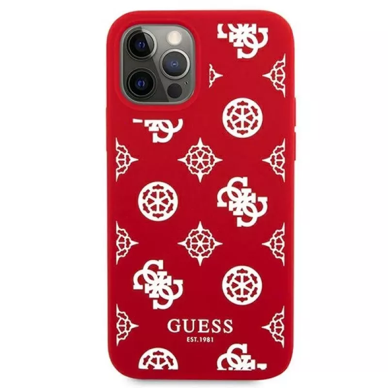 Guess GUHCP12LLSPEWRE iPhone 12 Pro Max 6,7 inch Raudonas kietas dėklas „Peony Collection“