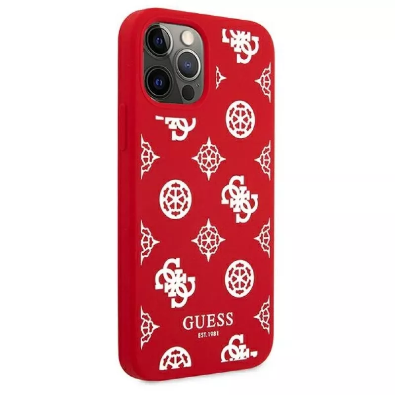 Guess GUHCP12LLSPEWRE iPhone 12 Pro Max 6,7 inch Raudonas kietas dėklas „Peony Collection“