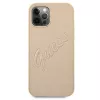 Guess Saffiano Vintage Script Hard Case, skirta Apple iPhone 12 Pro Max 6,7 inch – Gold