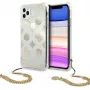 Guess GUHCN58KSPEGO Kietasis dėklas, skirtas Apple iPhone 11 Pro 5,8 inch Gold Peony Chain Collection