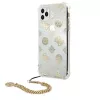 Guess GUHCN58KSPEGO Kietasis dėklas, skirtas Apple iPhone 11 Pro 5,8 inch Gold Peony Chain Collection