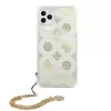 Guess GUHCN58KSPEGO Kietasis dėklas, skirtas Apple iPhone 11 Pro 5,8 inch Gold Peony Chain Collection