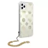 Guess GUHCN58KSPEGO Kietasis dėklas, skirtas Apple iPhone 11 Pro 5,8 inch Gold Peony Chain Collection