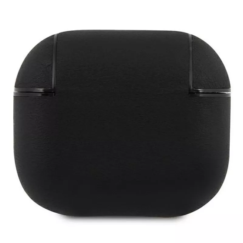 BMW BMA3SSLBK AirPods 3 dangtelis, juodos spalvos, natūrali oda, sidabrinis logotipas