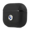 BMW BMA3SSLBK AirPods 3 dangtelis, juodos spalvos, natūrali oda, sidabrinis logotipas