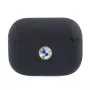 BMW AirPods Pro dangtelis, tamsiai mėlynas, iš natūralios odos, su sidabriniu logotipu