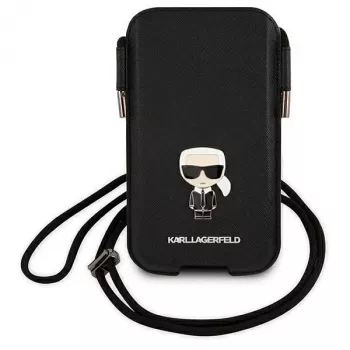 Karl Lagerfeld Saffiano Ikonik Karl Hard Case, skirta iPhone 12/12 Pro 6,1 inch - juoda