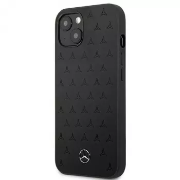 Mercedes-Benz iPhone 13 Mini Hardcase Leather Stars Pattern Black