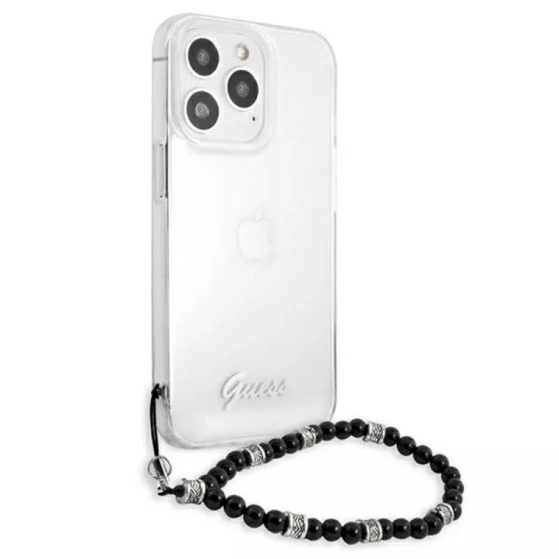 Guess GUHCP13XKPSBK iPhone 13 Pro Max 6,7 inch Transparent Hardcase Black Pearl