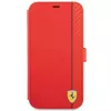 Ferrari FESAXFLBKP13SRE On Track Carbon Stripe Book Case, skirtas iPhone 13 mini, raudonas