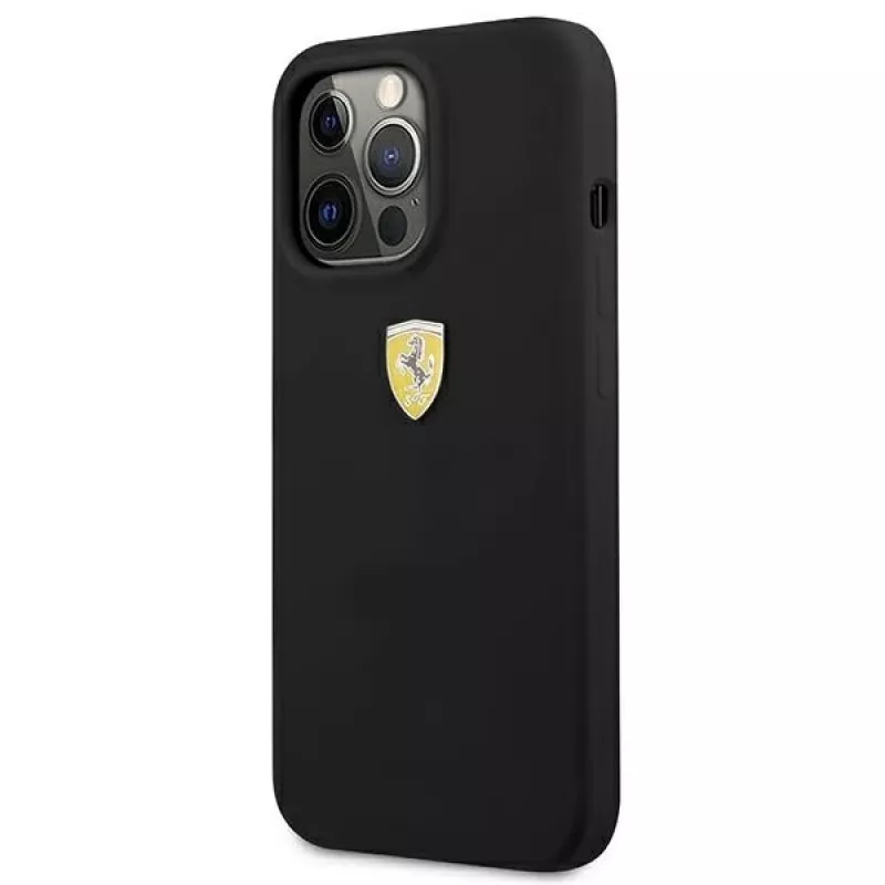 Ferrari FESSIHCP13LBK Silicone Hard Case, skirta iPhone 13 Pro / 13, juoda