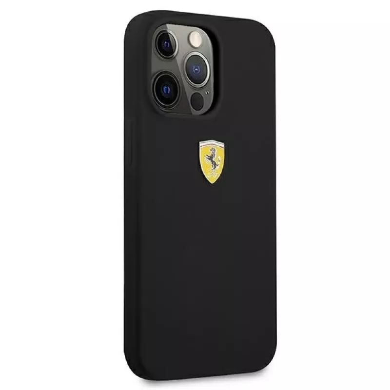 Ferrari FESSIHCP13LBK Silicone Hard Case, skirta iPhone 13 Pro / 13, juoda