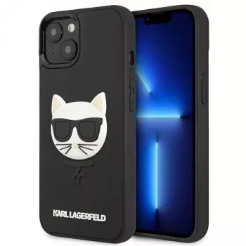 Karl Lagerfeld KLHCP13SCH3DBK Hardcase, skirta Apple iPhone 13 Mini 5,4 inch, juoda, su 3D guminiu Choupette