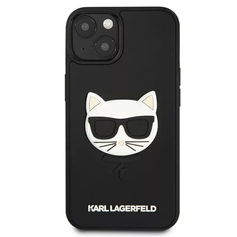 Karl Lagerfeld KLHCP13SCH3DBK Hardcase, skirta Apple iPhone 13 Mini 5,4 inch, juoda, su 3D guminiu Choupette