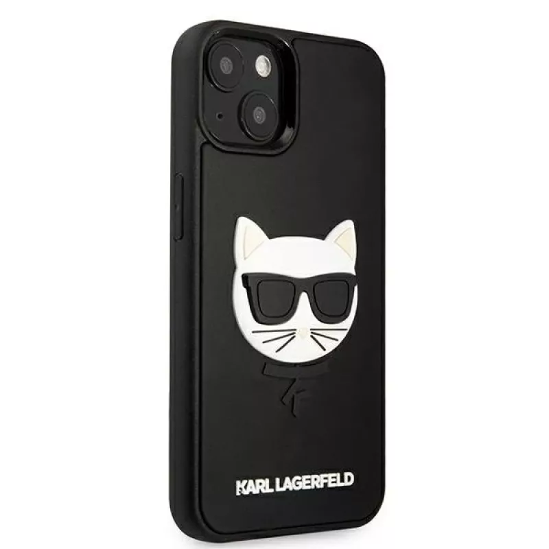 Karl Lagerfeld KLHCP13SCH3DBK Hardcase, skirta Apple iPhone 13 Mini 5,4 inch, juoda, su 3D guminiu Choupette
