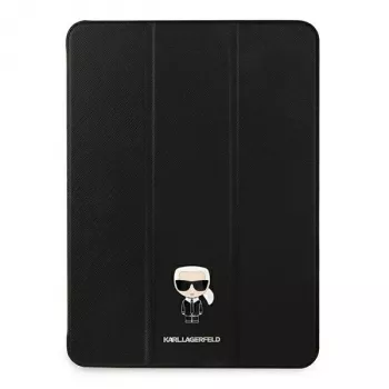 Karl Lagerfeld KLFC11OKMK Knyginis viršelis, skirtas iPad Pro 11 colių (2021) – juoda Saffiano Karl Iconic
