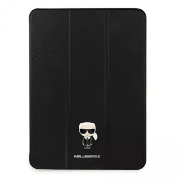 Karl Lagerfeld KLFC12OKMK Book Cover, skirta iPad Pro 12,9 inch (2021/2022) – juoda Saffiano oda, Karl Iconic
