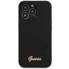 Guess GUHCP13XLSLMGBK iPhone 13 Pro Max 6,7 inch kietas silikoninis dėklas juodos spalvos su auksiniu logotipu