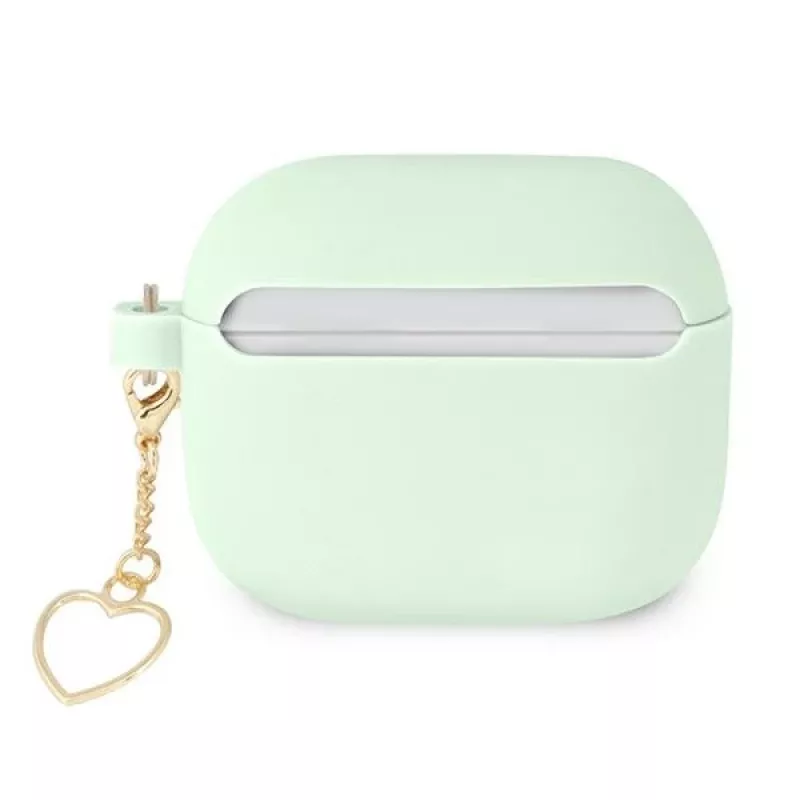 Guess GUA3LSCHSN AirPods 3 dangtelis, žalias silikonas, Charm Heart Collection