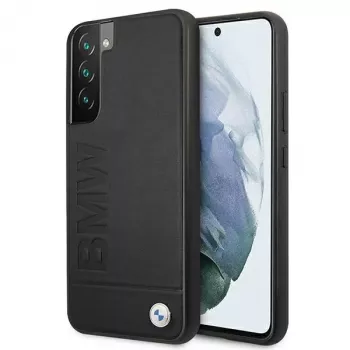 BMW Hardcase, skirta Samsung Galaxy S22+, juoda, su firmos logotipo įspaudu