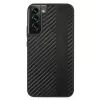 AMG AMHCS22MBLSCA Kietas dėklas Samsung Galaxy S22+ Carbon Stripe & Embossed juodas
