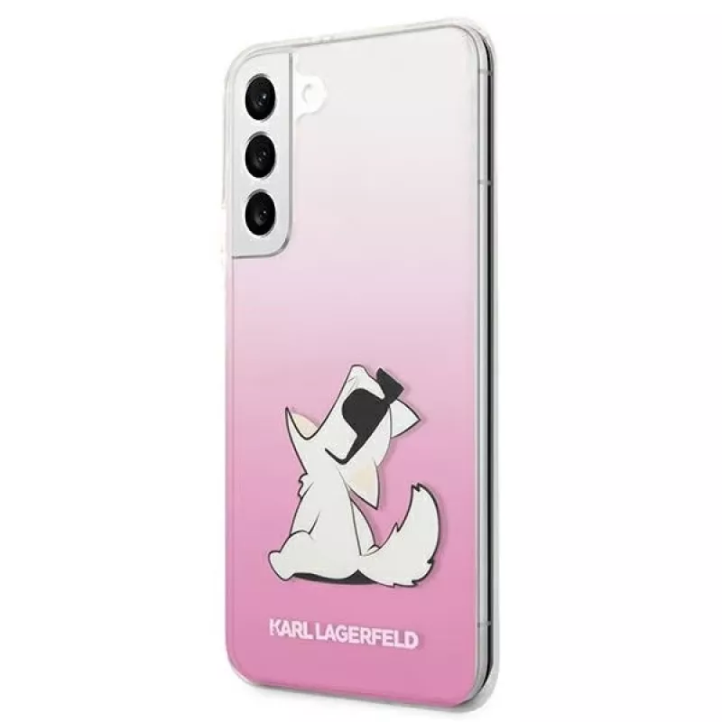Karl Lagerfeld KLHCS22MCFNRCPI Hard Case, skirta Samsung Galaxy S22+ / S906 - Pink Choupette Eat