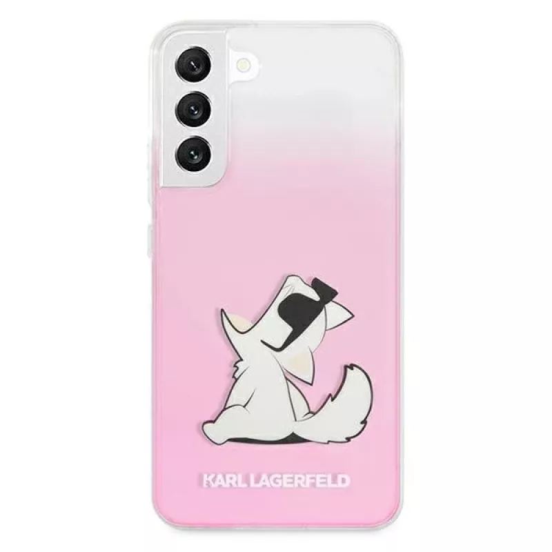 Karl Lagerfeld KLHCS22MCFNRCPI Hard Case, skirta Samsung Galaxy S22+ / S906 - Pink Choupette Eat