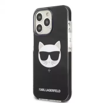 Karl Lagerfeld KLHCP13XTPECK kietas dėklas, skirtas iPhone 13 Pro Max 6,7 inch, juodas, Choupette Head
