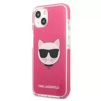 Karl Lagerfeld KLHCP13MTPECPI iPhone 13 / 14 / 15 6.1 Hardcase Fuschia Choupette Head