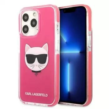 Karl Lagerfeld KLHCP13LTPECPI Hard Case for iPhone 13 Pro / 13 6,1 inch - Fuchsia Choupette Head