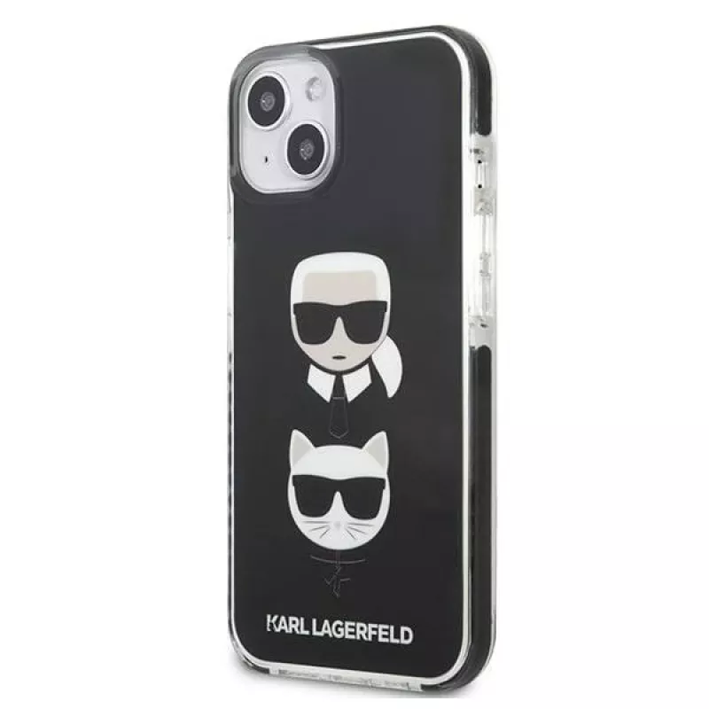 Karl Lagerfeld KLHCP13MTPE2TK Kietas Dėklas iPhone 13/14/15 6,1 inch Juodas Karl & Choupette Galva