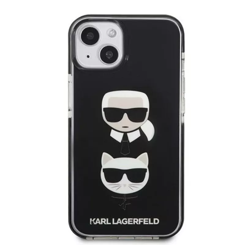 Karl Lagerfeld KLHCP13MTPE2TK Kietas Dėklas iPhone 13/14/15 6,1 inch Juodas Karl & Choupette Galva