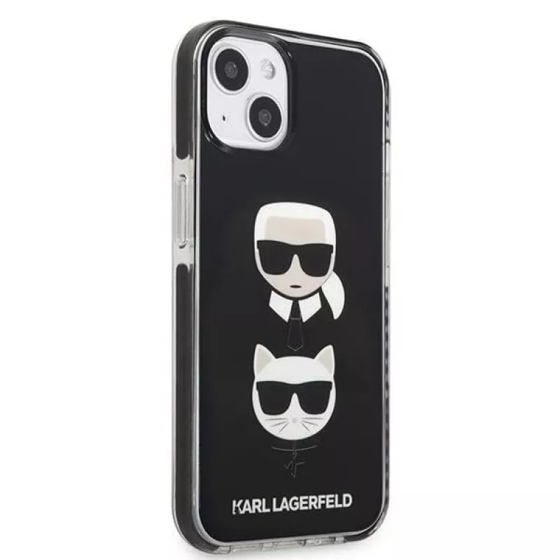 Karl Lagerfeld KLHCP13MTPE2TK Kietas Dėklas iPhone 13/14/15 6,1 inch Juodas Karl & Choupette Galva