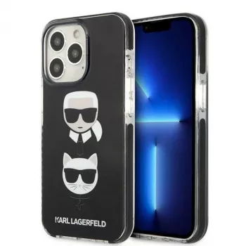 Karl Lagerfeld KLHCP13LTPE2TK iPhone 13 Pro / 13 6.1 Hardcase Black Karl & Choupette Head