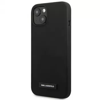 Karl Lagerfeld Silicone Plaque Back Cover, skirta Apple iPhone 13 mini 5,4 colio, juoda