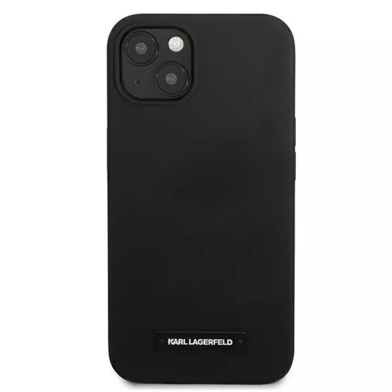 Karl Lagerfeld Silicone Plaque Back Cover, skirta Apple iPhone 13 mini 5,4 colio, juoda
