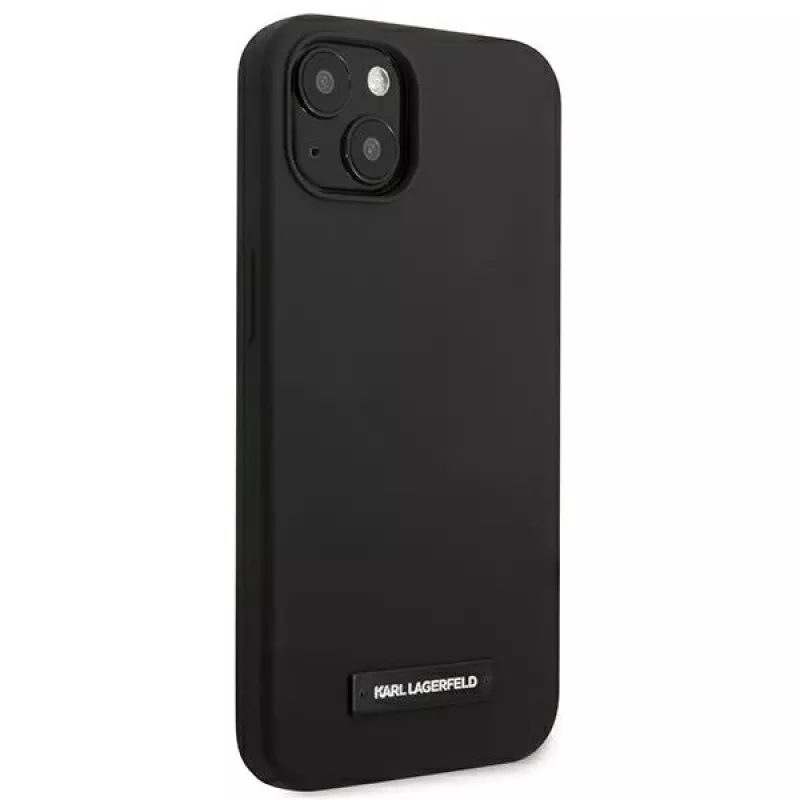 Karl Lagerfeld Silicone Plaque Back Cover, skirta Apple iPhone 13 mini 5,4 colio, juoda