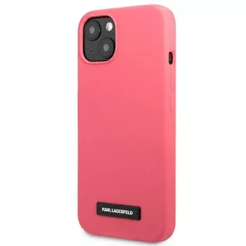 Karl Lagerfeld KLHCP13SSLMP1PI Silikoninis dėklas su plokštele, skirtas iPhone 13 Mini 5,4 inch, fuksija