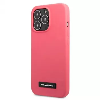 Karl Lagerfeld iPhone 13 Pro Max 6,7 inch Hardcase Fuchsia Silicone Plaque
