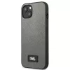 Karl Lagerfeld Saffiano Plaque Hard Case, skirta Apple iPhone 13 Mini 5,4 colio, sidabrinė