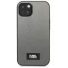 Karl Lagerfeld Saffiano Plaque Hard Case, skirta Apple iPhone 13 Mini 5,4 colio, sidabrinė