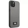 Karl Lagerfeld Saffiano Plaque Hard Case, skirta Apple iPhone 13 Mini 5,4 colio, sidabrinė